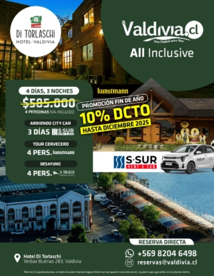Valdivia para 4 pasajeros en  Departamentos Di Torlaschi
